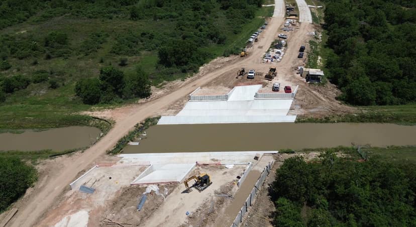 Chimney Rock Bridge — Slope paving at the abutments
